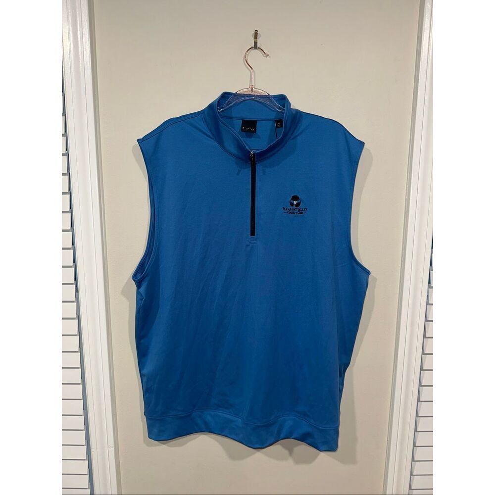 NWT Dunning Golf 1/4 Zip Vest Blue 2XL Plesant Valley Golf Club